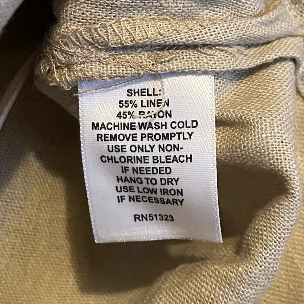 NWT Halogen Sz Small Women’s Tan Scoop-neck Sleeveless Linen Blouse Top Shirt! - Picture 6 of 9